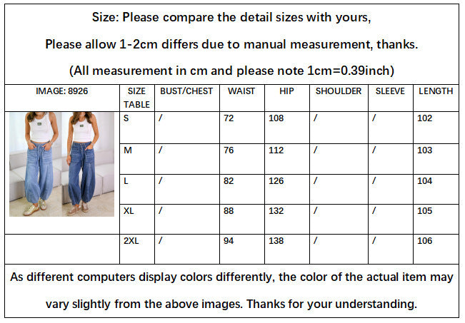 Pants - Fashion Lace-up Jeans Pants With Pockets Casual Loose Trousers For Women