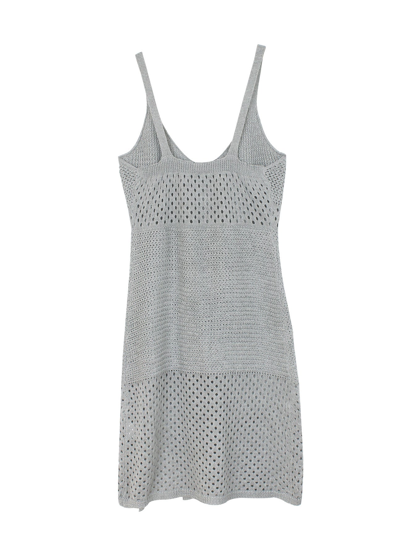 Knit Dresses - Knitted Long Hollow Sling Slit Dress