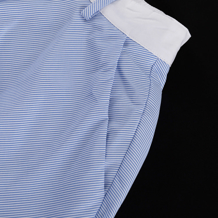 Skirt Set - Lace Splicing Sling Vest High Waist Big Swing Skirt Two-piece Set