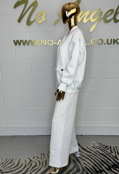 Women's Plain Buckle Pocket Suit 2-piece Set