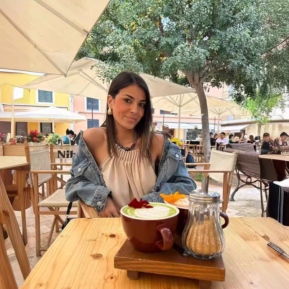 Vacation Dresses - Beaded Halterneck With Suspenders Dress