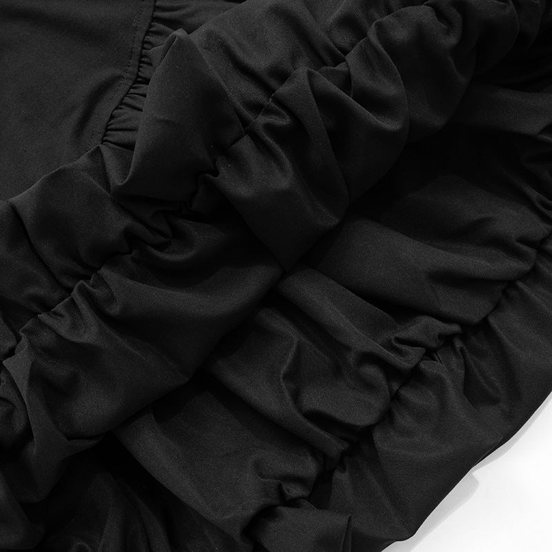 Drop Waist Dresses - Women's Solid Color Sleeveless Strap Stitching Short Dress