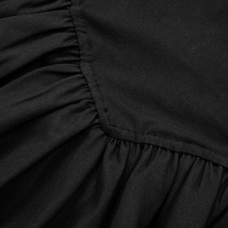 Drop Waist Dresses - Women's Solid Color Sleeveless Strap Stitching Short Dress