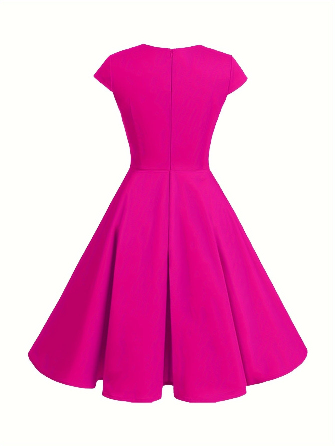 Retro Women's V-neck Half Sleeve Waist Dress