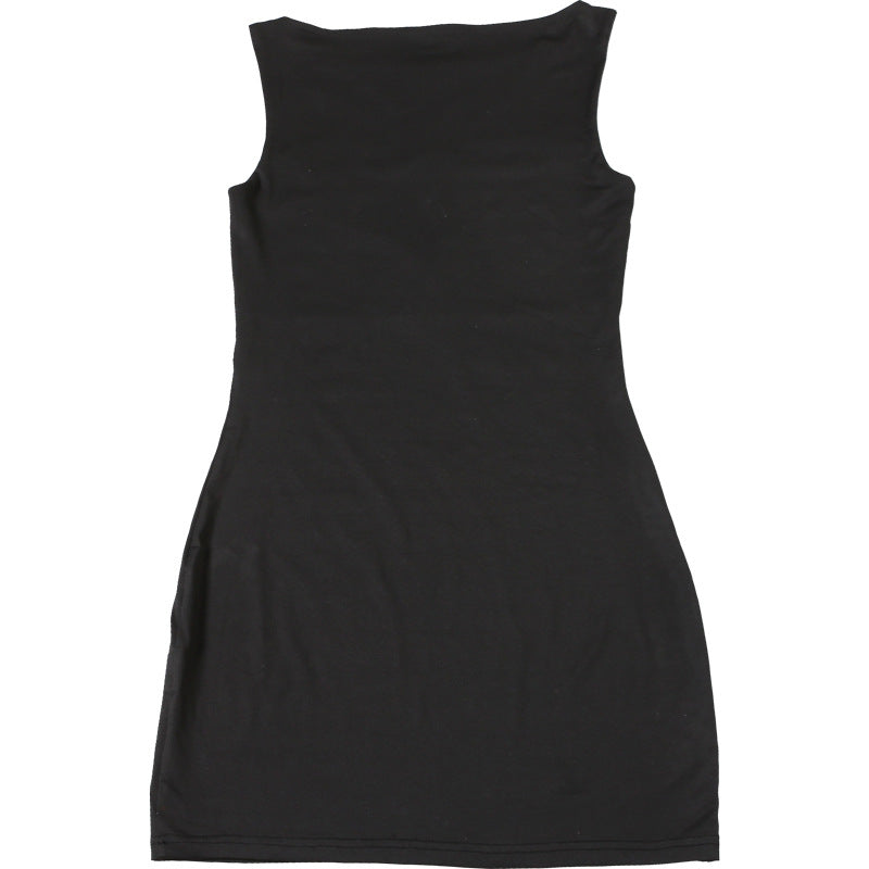 Women's Fashion Sleeveless Solid Color Hollow Design Sheath Dress