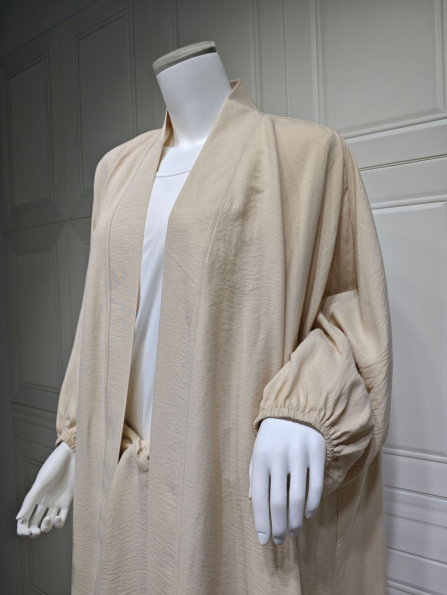 Nipped Waist Skirt Robe Two-piece Set