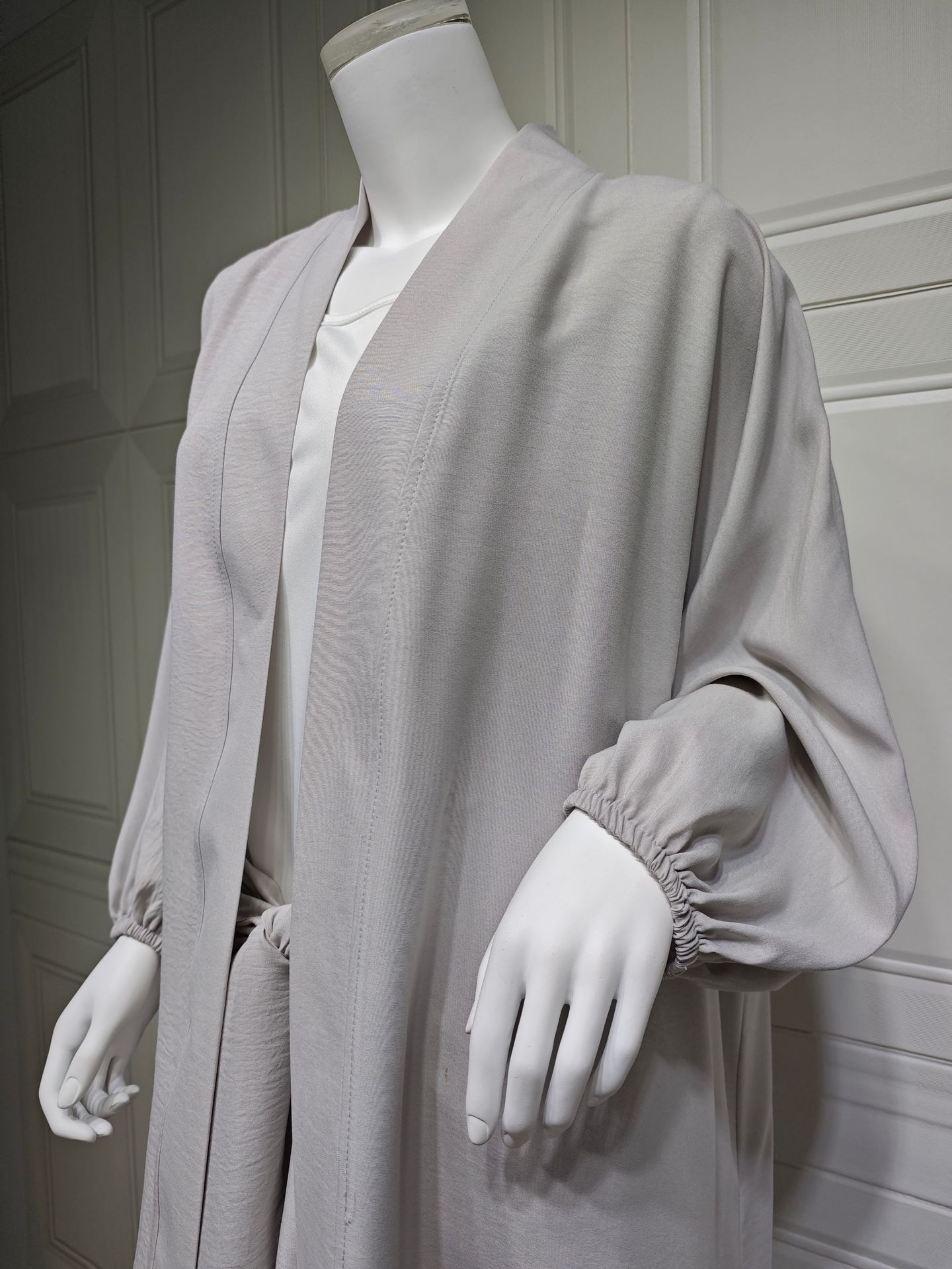 Nipped Waist Skirt Robe Two-piece Set