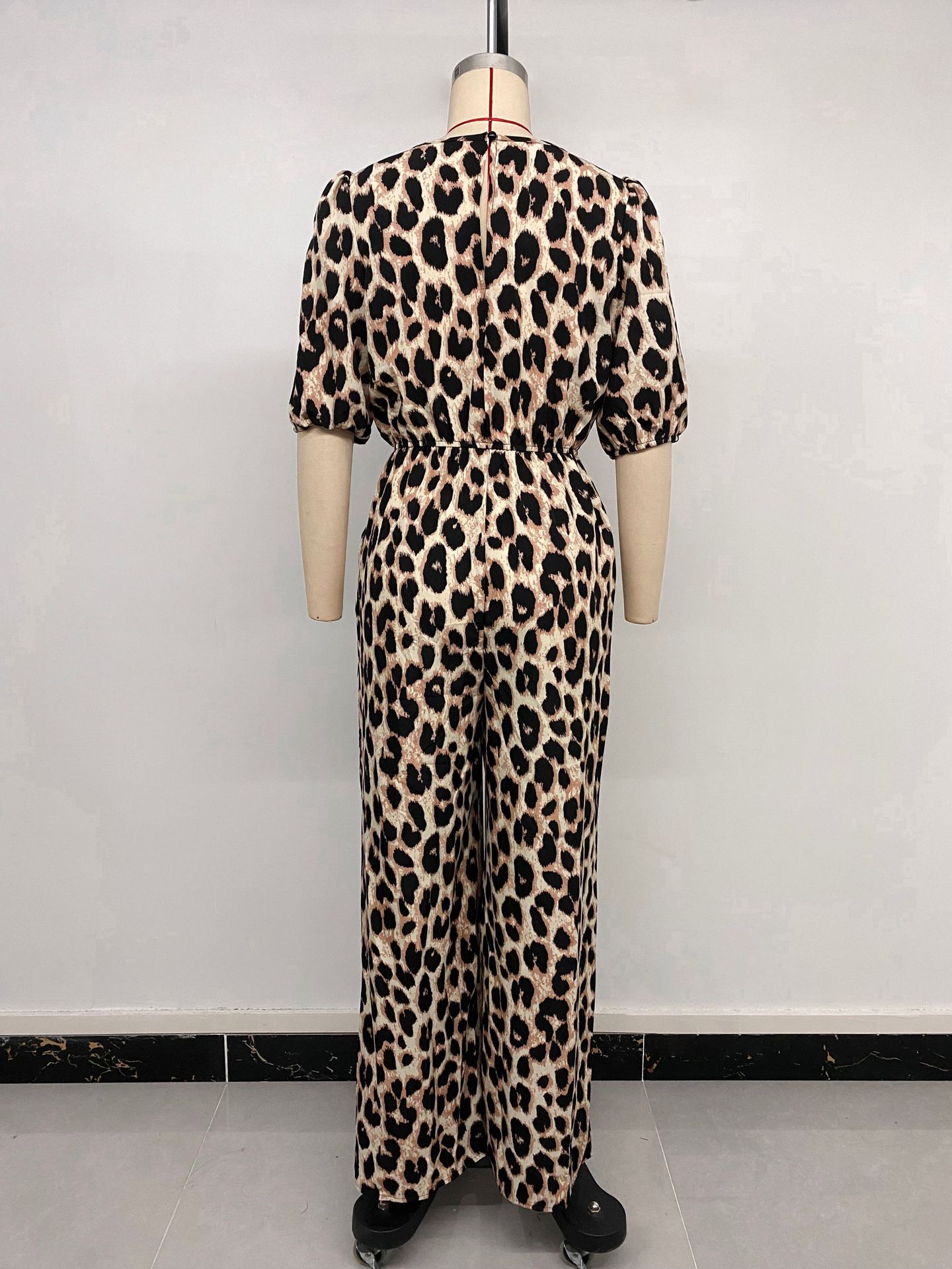 Jumpsuits - European And American Jumpsuit Tied High Waist Leopard Print One-piece Trousers