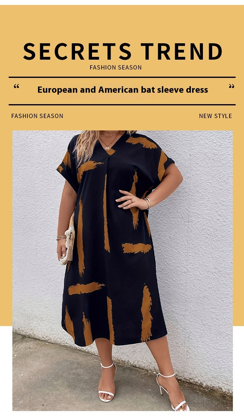 Casual Dresses - Women's Summer Loose Casual Dolman Sleeve Long Dress