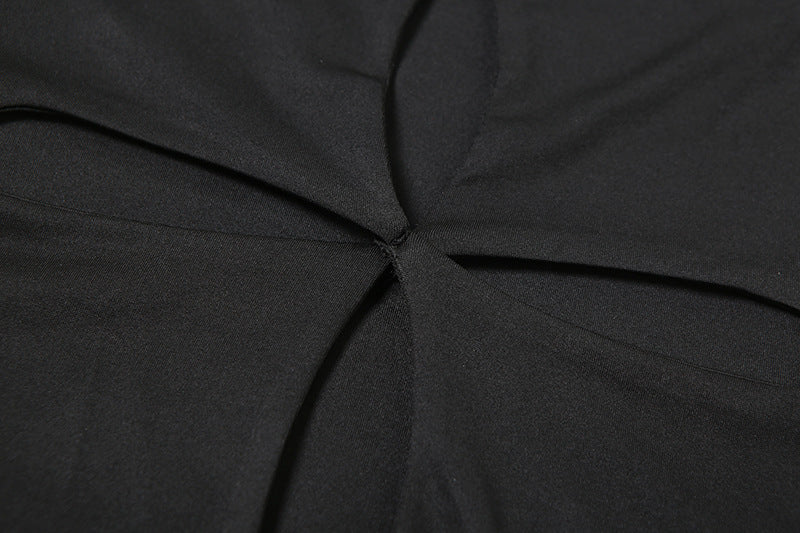 Women's Fashion Sleeveless Solid Color Hollow Design Sheath Dress