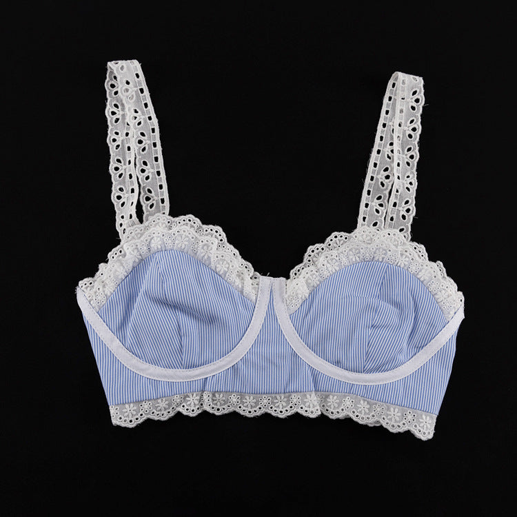 Skirt Set - Lace Splicing Sling Vest High Waist Big Swing Skirt Two-piece Set