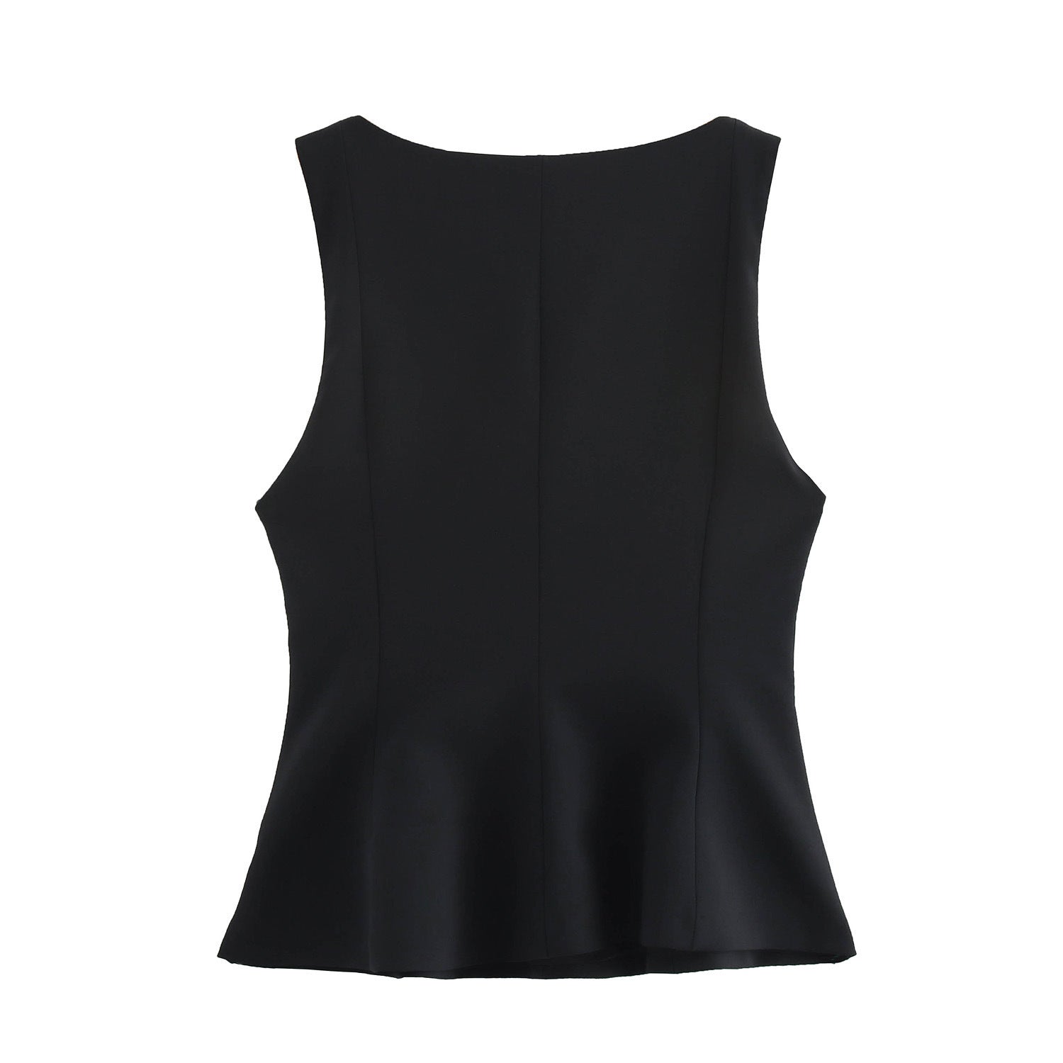 Cami Tops - Pleated Slim-fit Square Collar Sleeveless Small Top