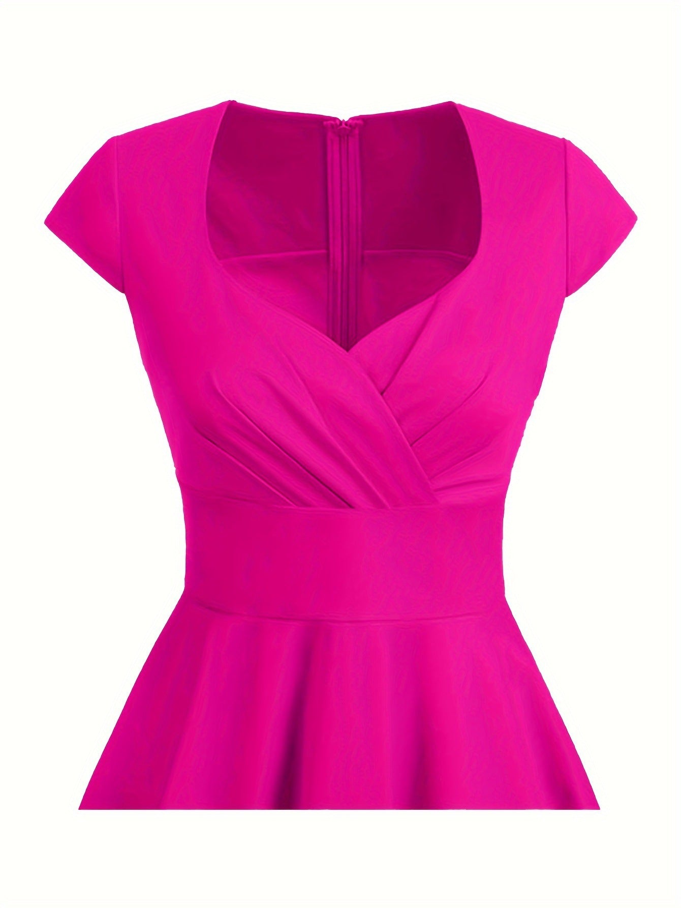 Retro Women's V-neck Half Sleeve Waist Dress