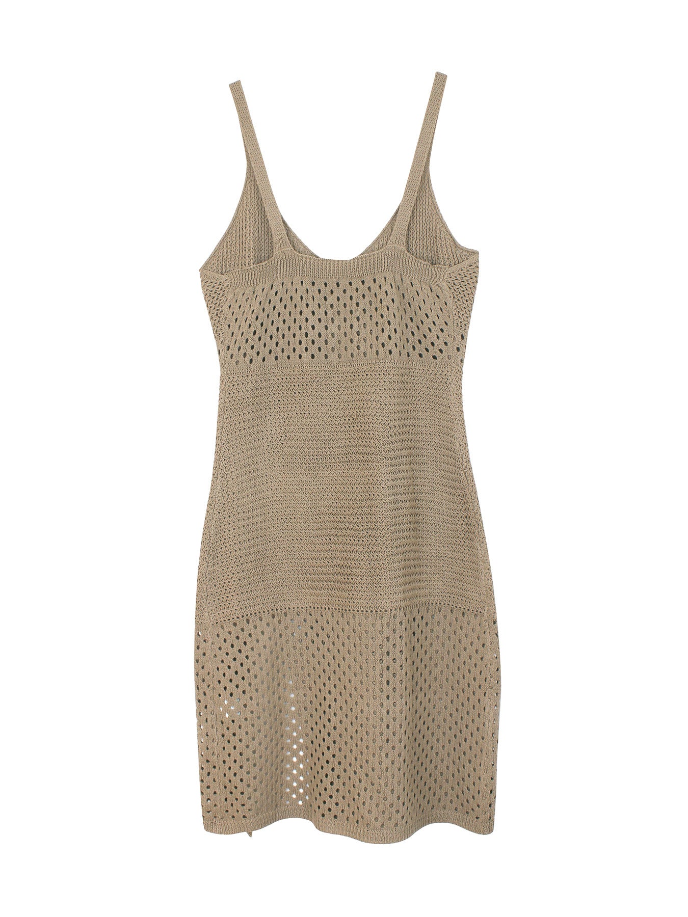 Knit Dresses - Knitted Long Hollow Sling Slit Dress