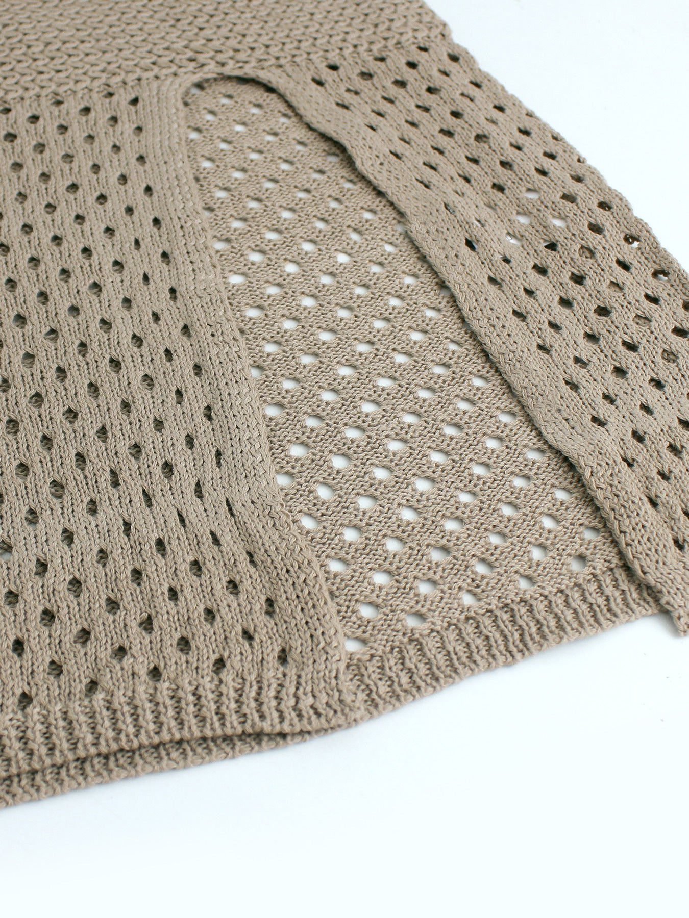 Knit Dresses - Knitted Long Hollow Sling Slit Dress