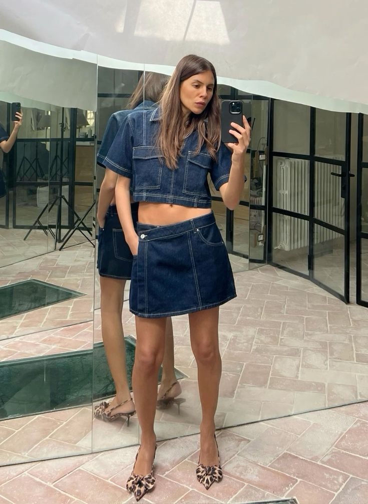 Skirt Set - Summer V-neck Short-sleeved Top Summer Women's Hot Girl High Waist Irregular