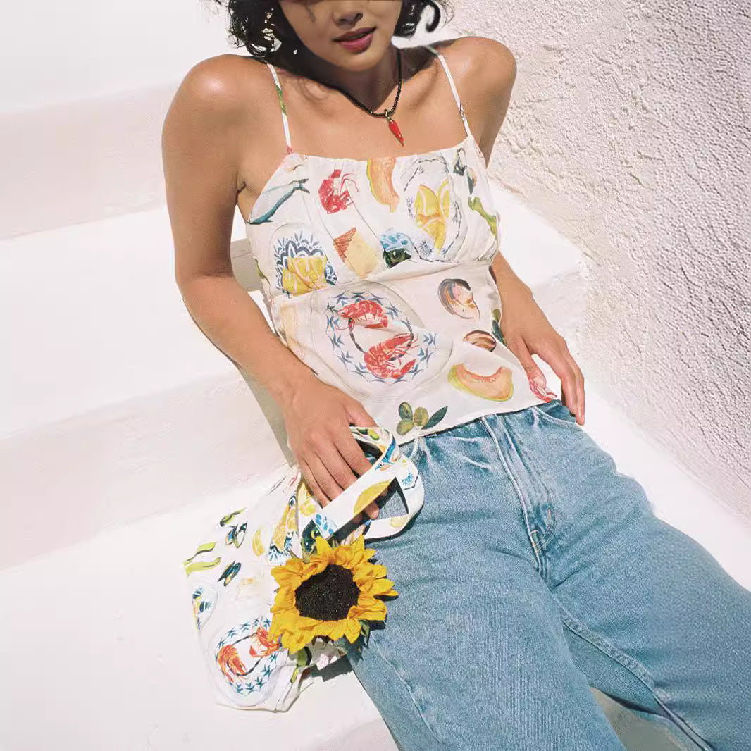 Sleeveless Tops - Contrast Color Sexy Backless Slim Fit Hot Girl Vest