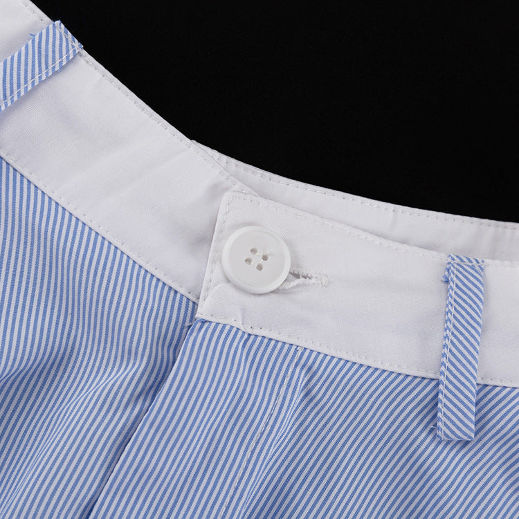 Skirt Set - Lace Splicing Sling Vest High Waist Big Swing Skirt Two-piece Set