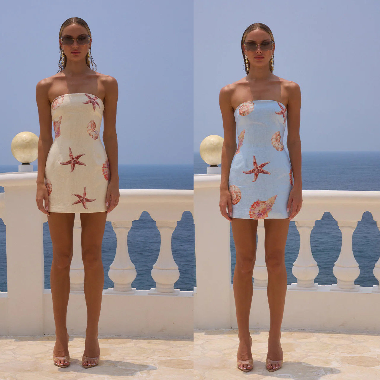 Tube Mini Dresses - Sequin Print Chest-wrapped Dress Stretch