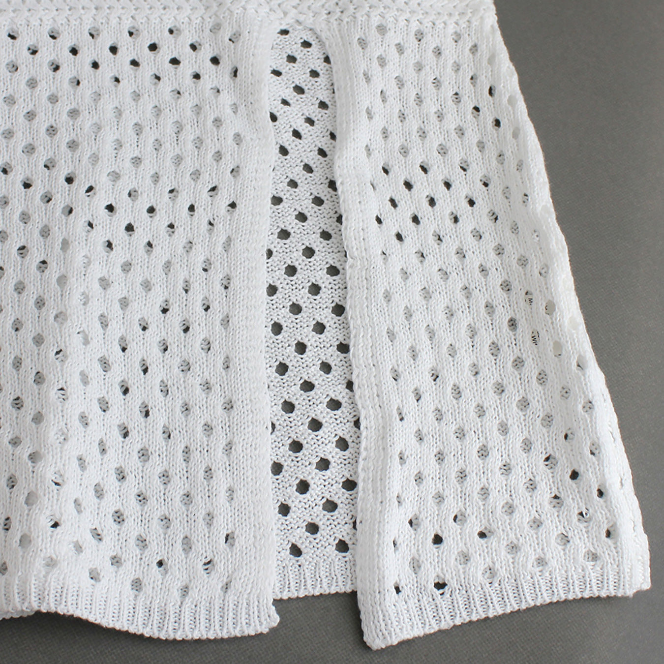 Knit Dresses - Knitted Long Hollow Sling Slit Dress