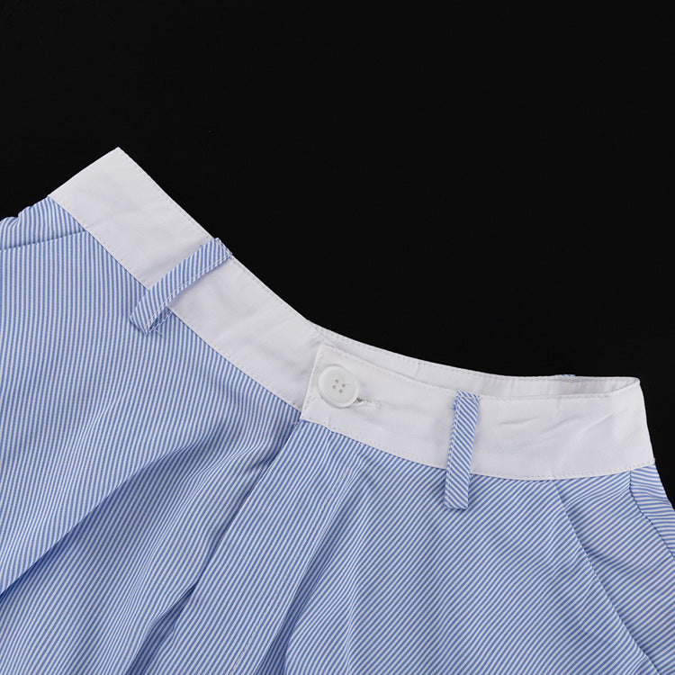 Skirt Set - Lace Splicing Sling Vest High Waist Big Swing Skirt Two-piece Set