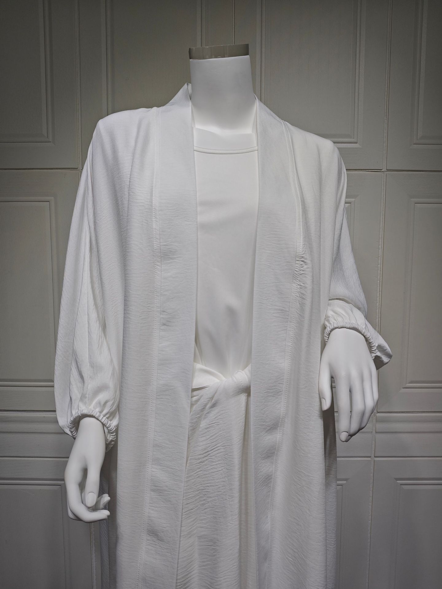 Nipped Waist Skirt Robe Two-piece Set