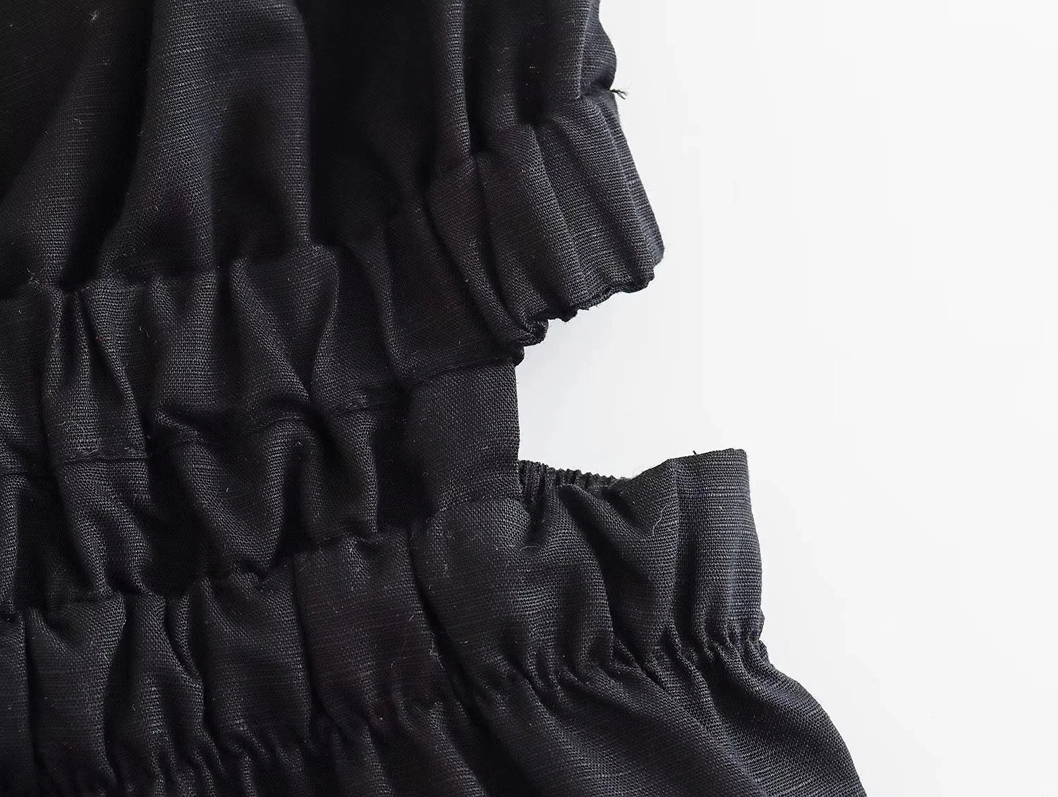 A-Line Dresses - Casual A-Line Dress with Side Cutouts and Smocked Straps