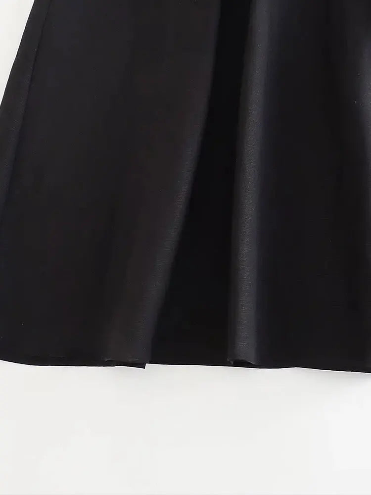 A-Line Dresses - Casual A-Line Dress with Side Cutouts and Smocked Straps