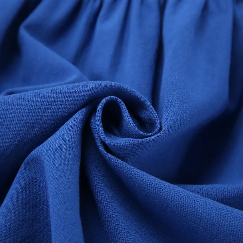 A-Line Dresses - Blue Backless Maxi Dress with Ruffle Hem