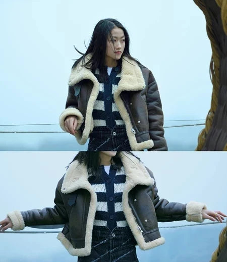 Aviator Jackets- Winterwear Women's PU Faux Leather Aviator Jacket- - Pekosa Women Fashion