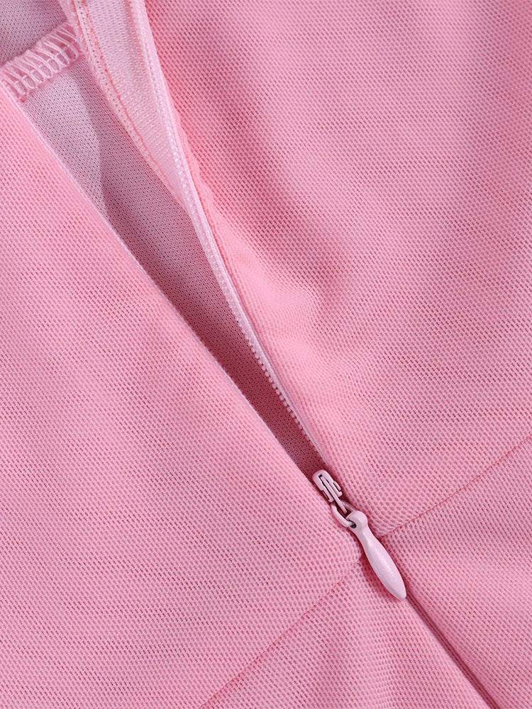 Bandage Mini Dresses - Flirty Mesh Sleeve Bandage Mini Dress for Evening Galas