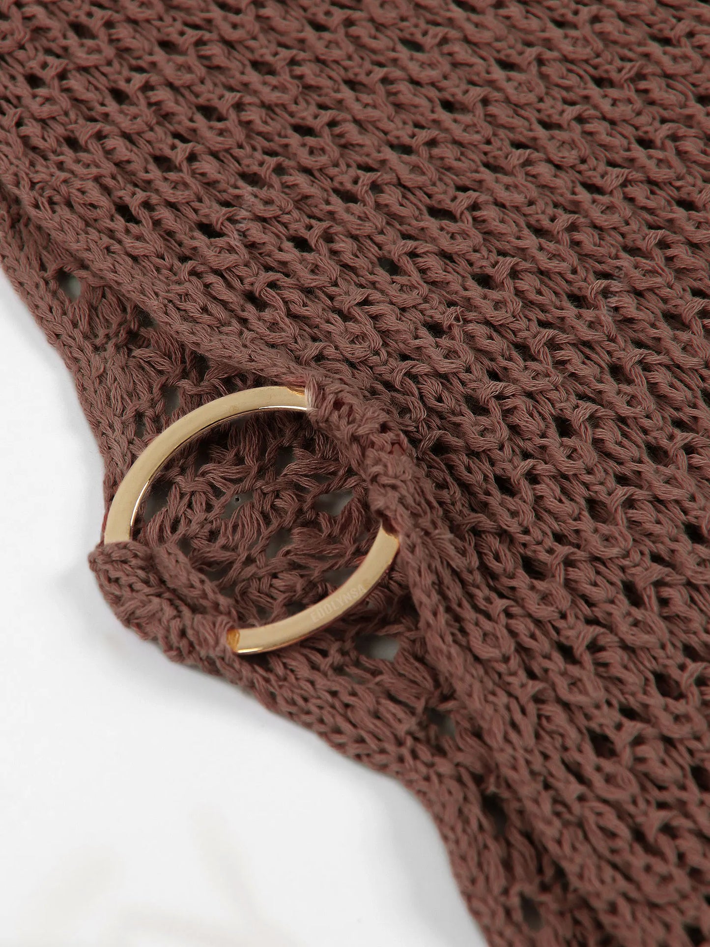 Beach Dresses - Beach Knit Cover-Up Dress with Cutouts