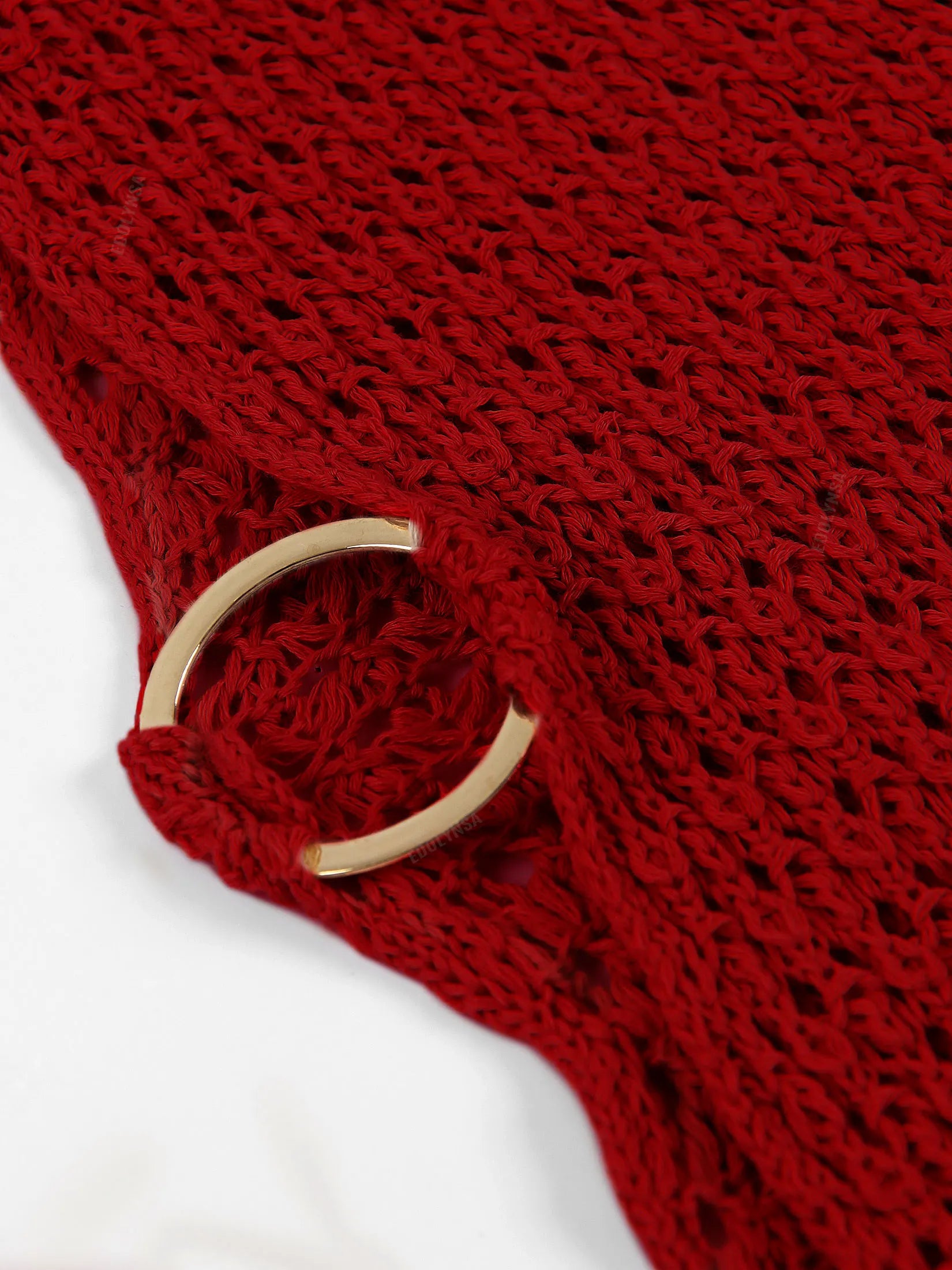 Beach Dresses - Beach Knit Cover-Up Dress with Cutouts