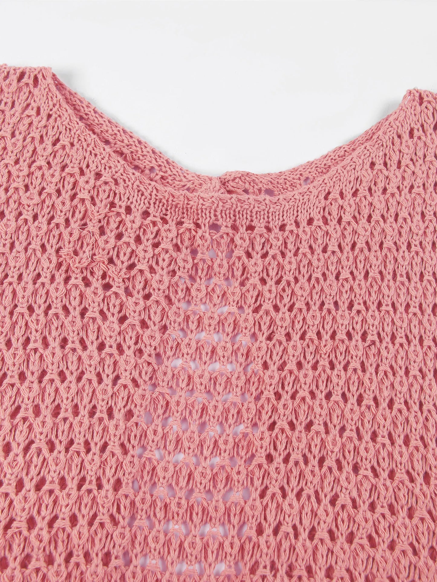 Beach Dresses - Beach Knit Cover-Up Dress with Cutouts