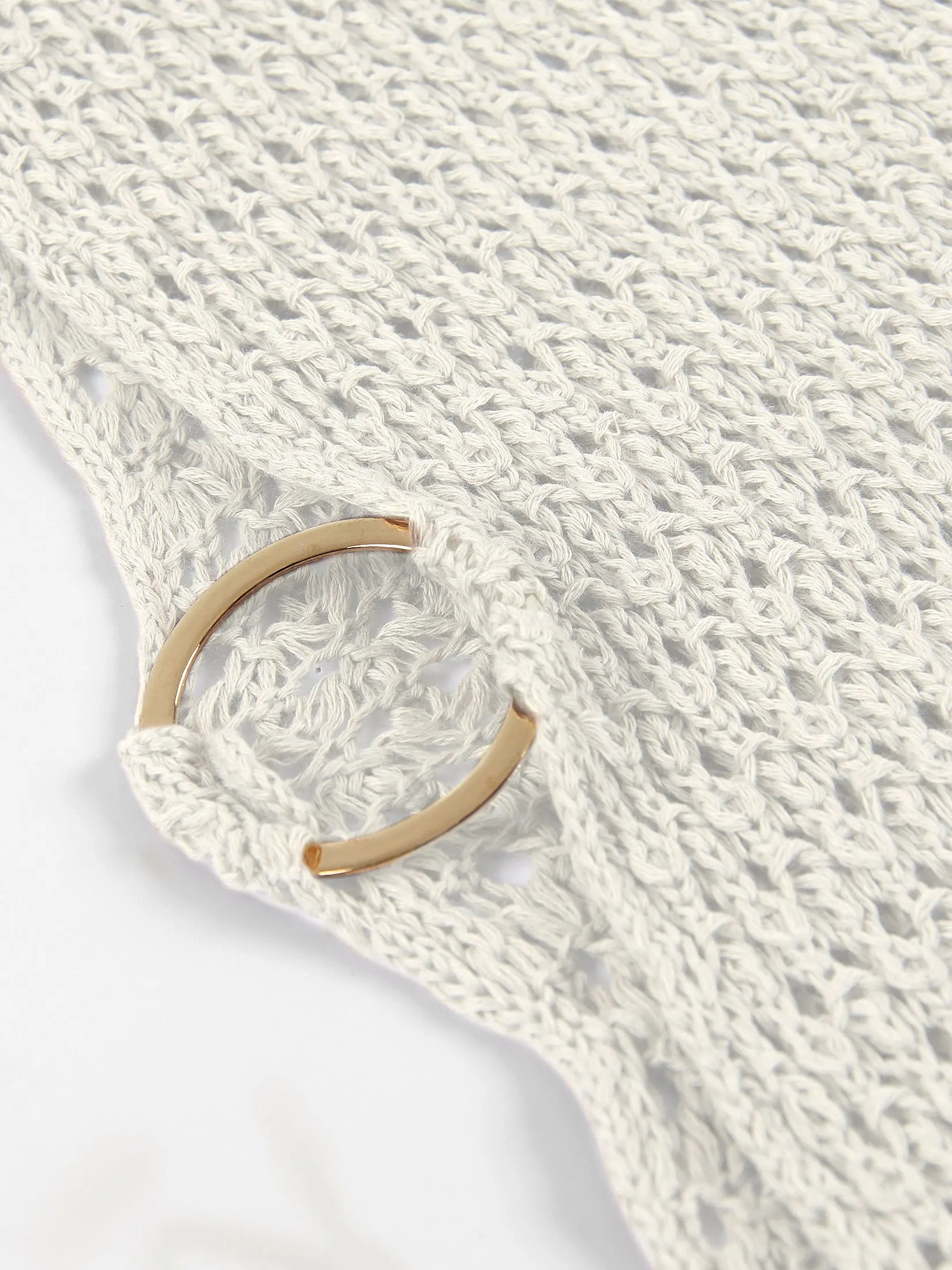 Beach Dresses - Beach Knit Cover-Up Dress with Cutouts