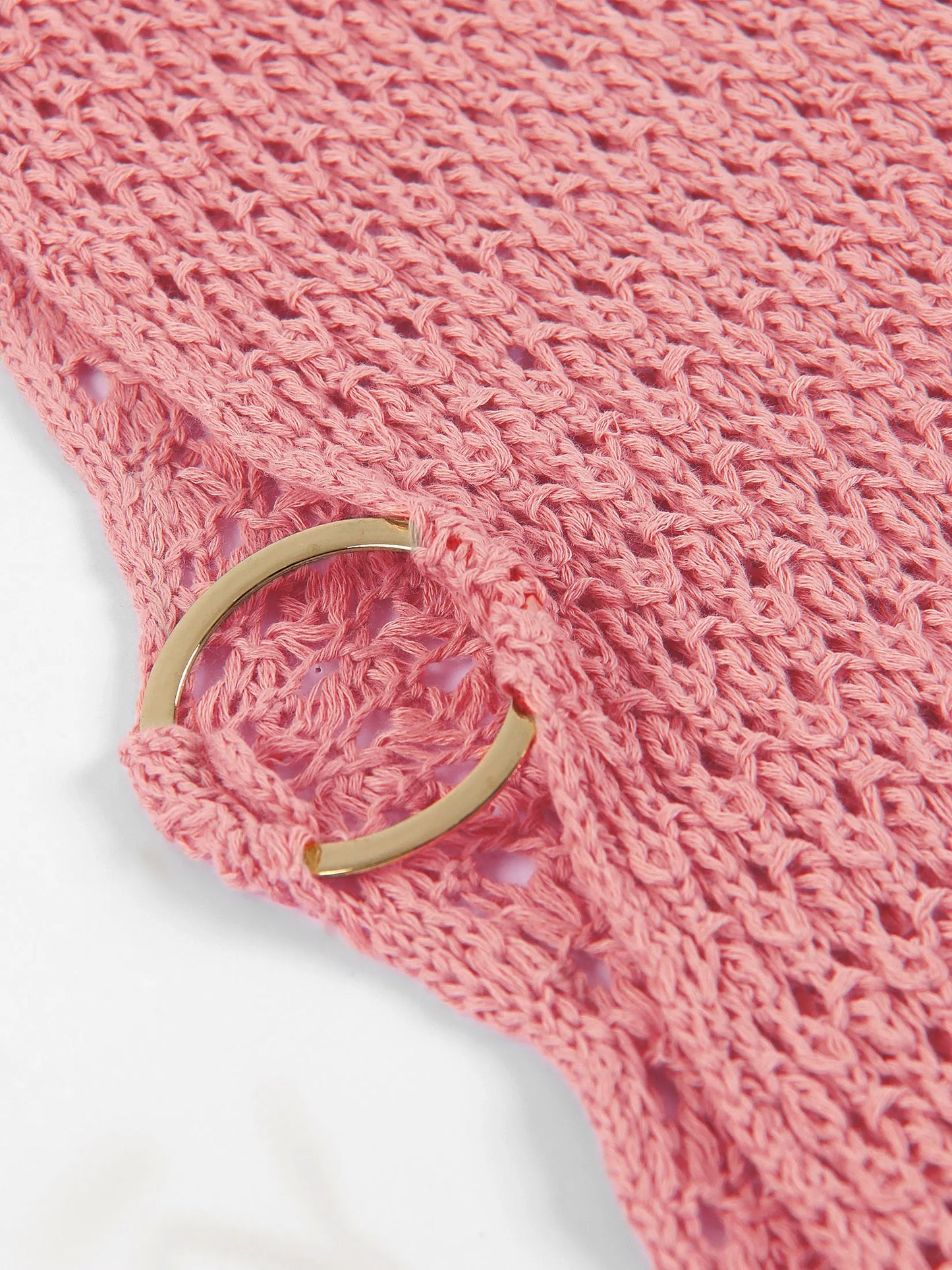 Beach Dresses - Beach Knit Cover-Up Dress with Cutouts