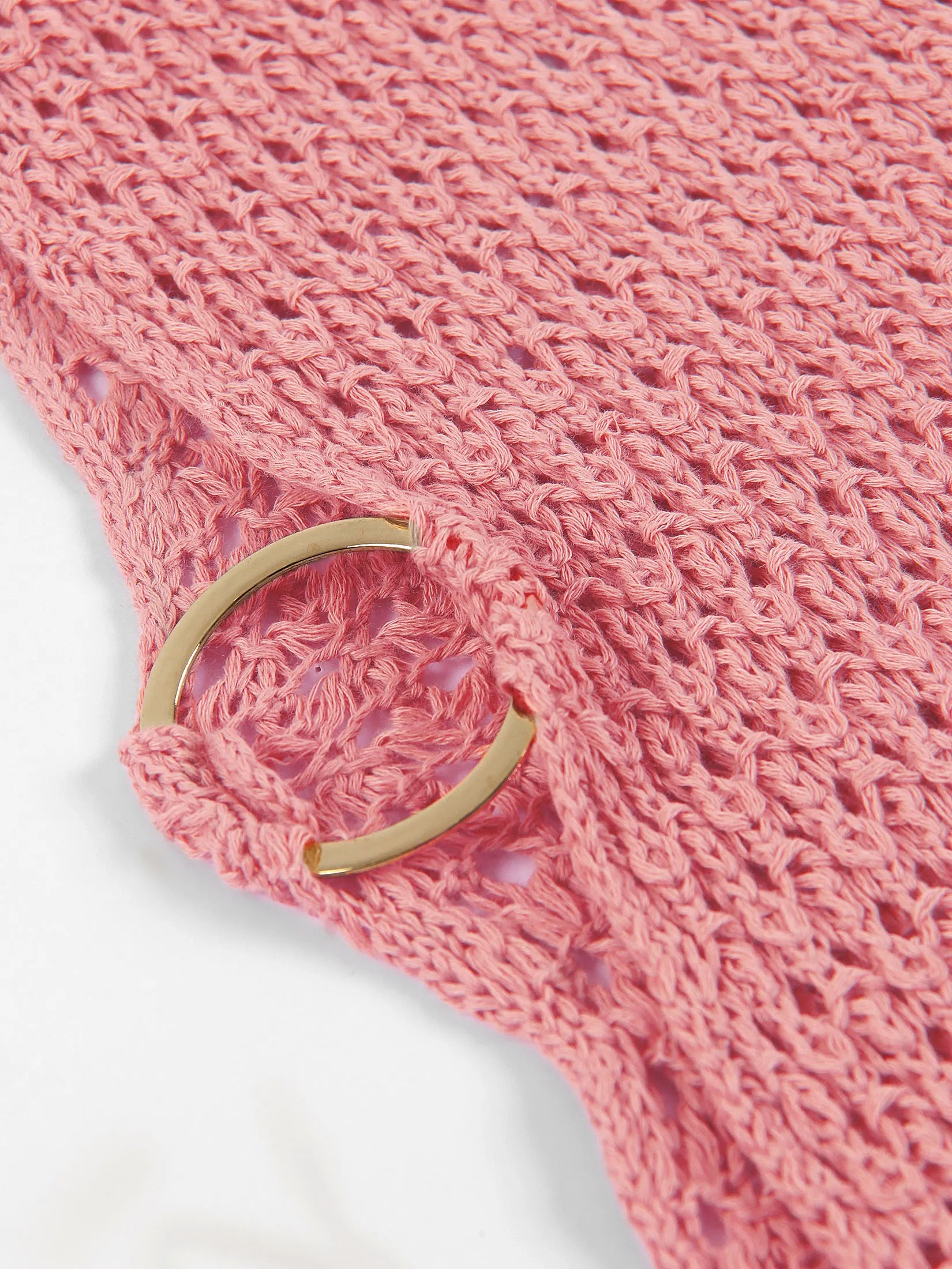 Beach Dresses - Beach Knit Cover-Up Dress with Cutouts