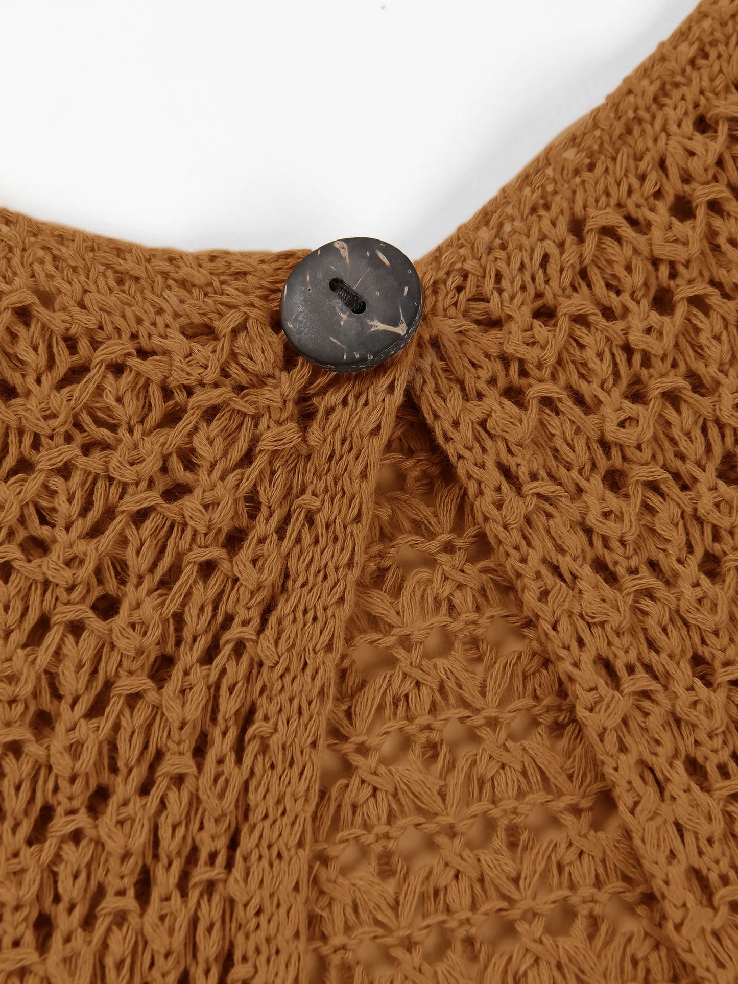 Beach Dresses - Beach Knit Cover-Up Dress with Cutouts