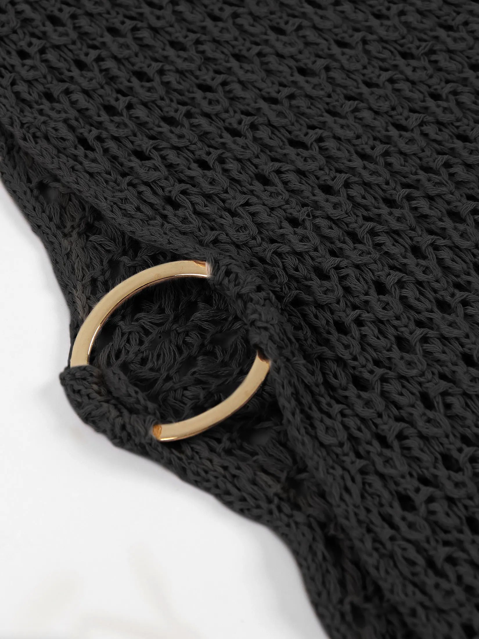 Beach Dresses - Beach Knit Cover-Up Dress with Cutouts