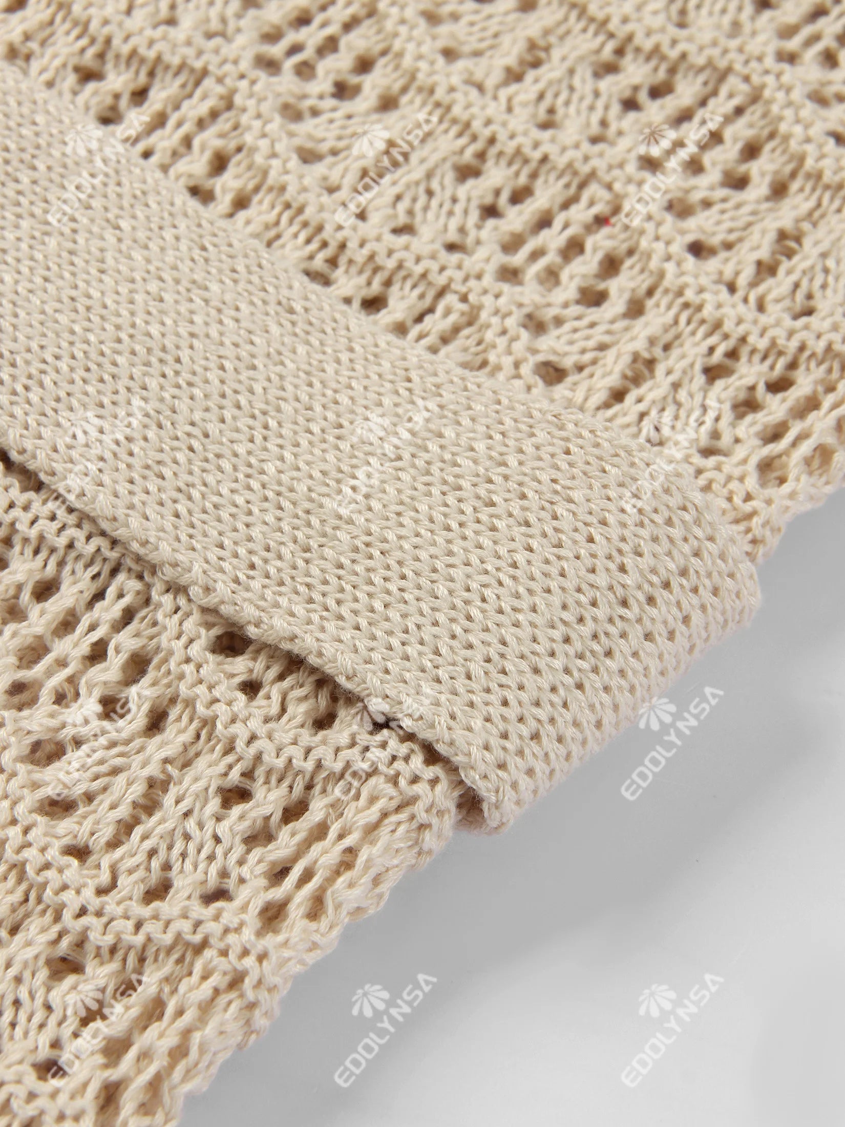 Beach Dresses - Knit Cover-Up Beach Dress with Belted Waist for Vacations