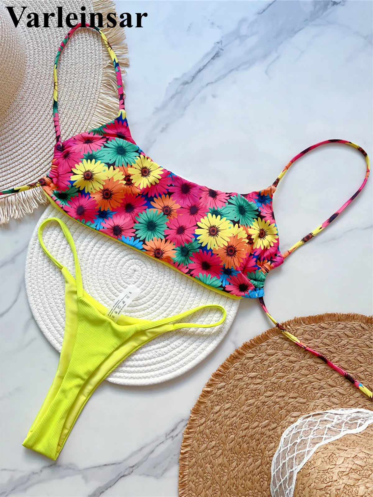 Bikinis - Colorful Brazilian 2 Piece Bikini for Beach Days and Pool Parties