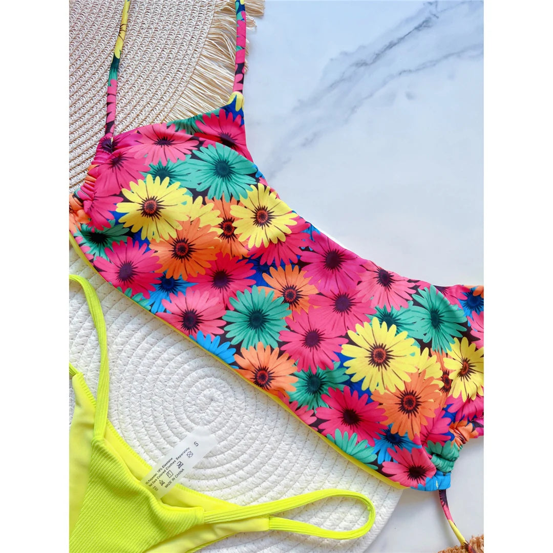 Bikinis - Colorful Brazilian 2 Piece Bikini for Beach Days and Pool Parties