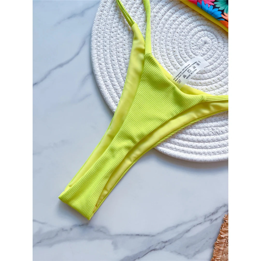 Bikinis - Colorful Brazilian 2 Piece Bikini for Beach Days and Pool Parties