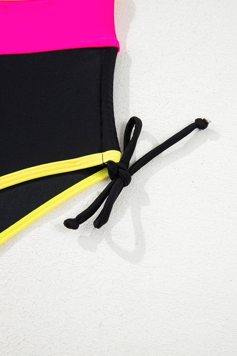 Bikinis - High-Waist Color Block Bikini for Tropical Getaways