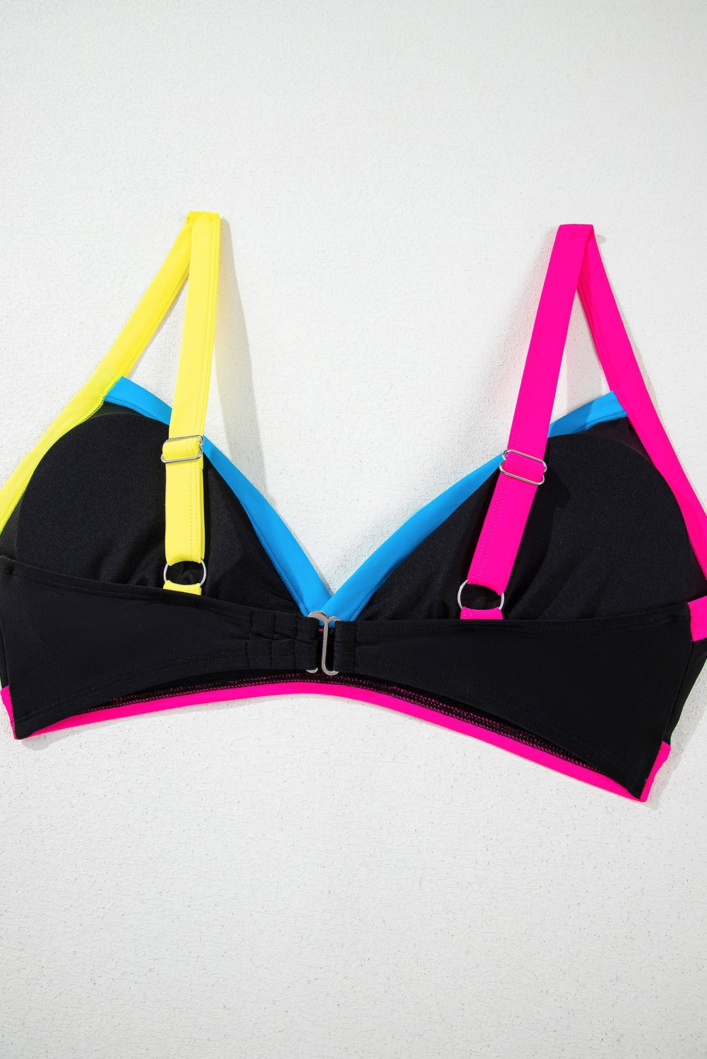 Bikinis - High-Waist Color Block Bikini for Tropical Getaways