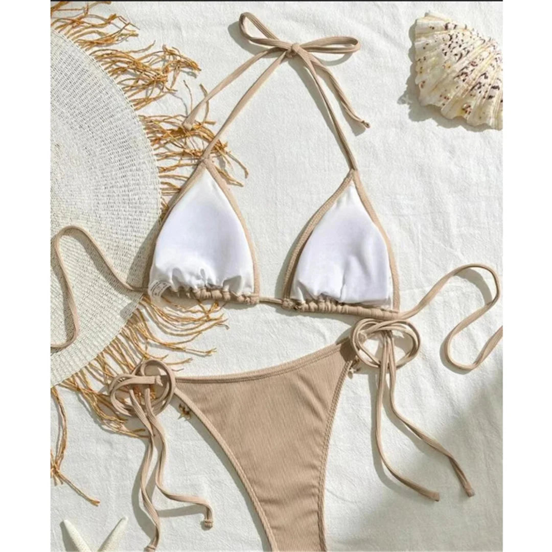 Bikinis - Women’s String Bikini with Decorative Sea Motifs