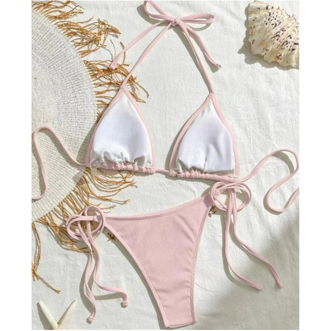 Bikinis - Women’s String Bikini with Decorative Sea Motifs