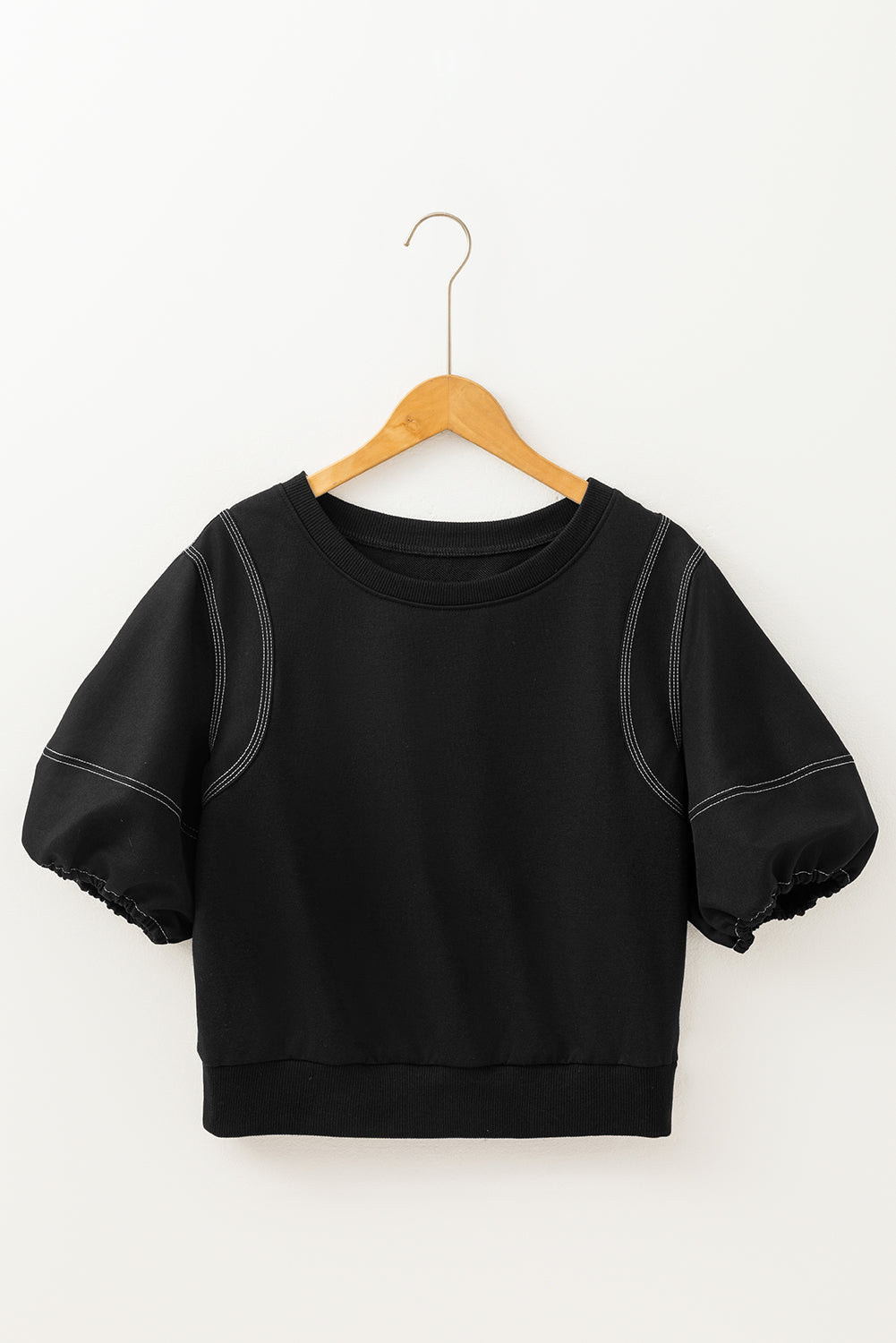 Blouses & Shirts - Black Puff Sleeve Blouse for Everyday Style