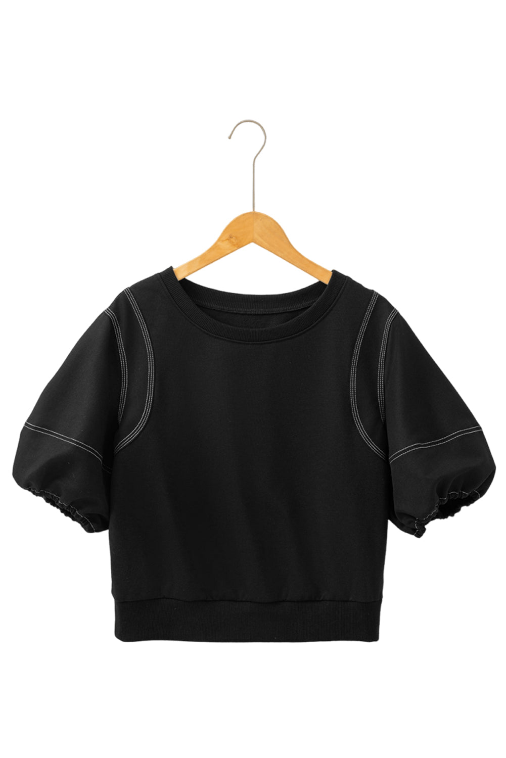 Blouses & Shirts - Black Puff Sleeve Blouse for Everyday Style