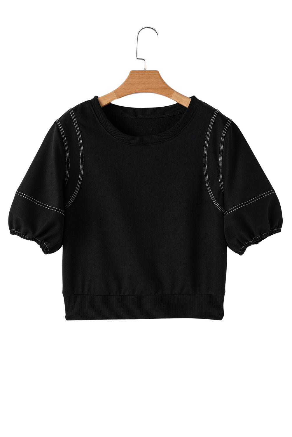 Blouses & Shirts - Black Puff Sleeve Blouse for Everyday Style